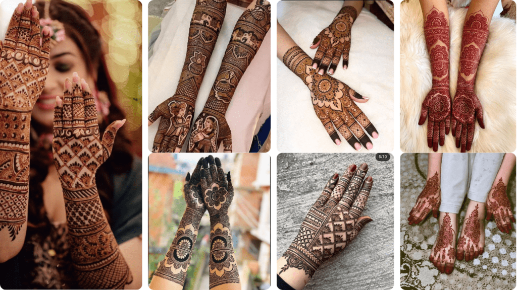 Back full hand bridal mehndi design