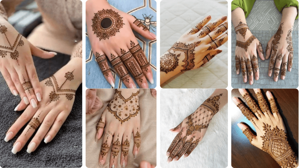 Simple mehndi design for back hands