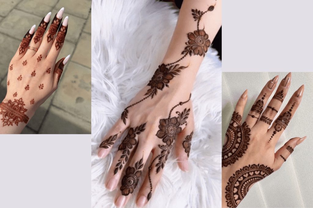 stylish back hand mehndi designs
